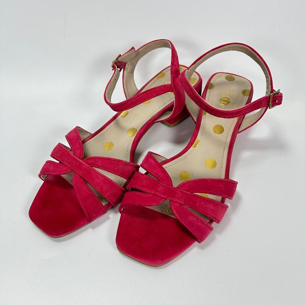 Boden Magenta Fuschia Pink Sandal Open Toe Ankle Strap Block Heel, Womens EU 38